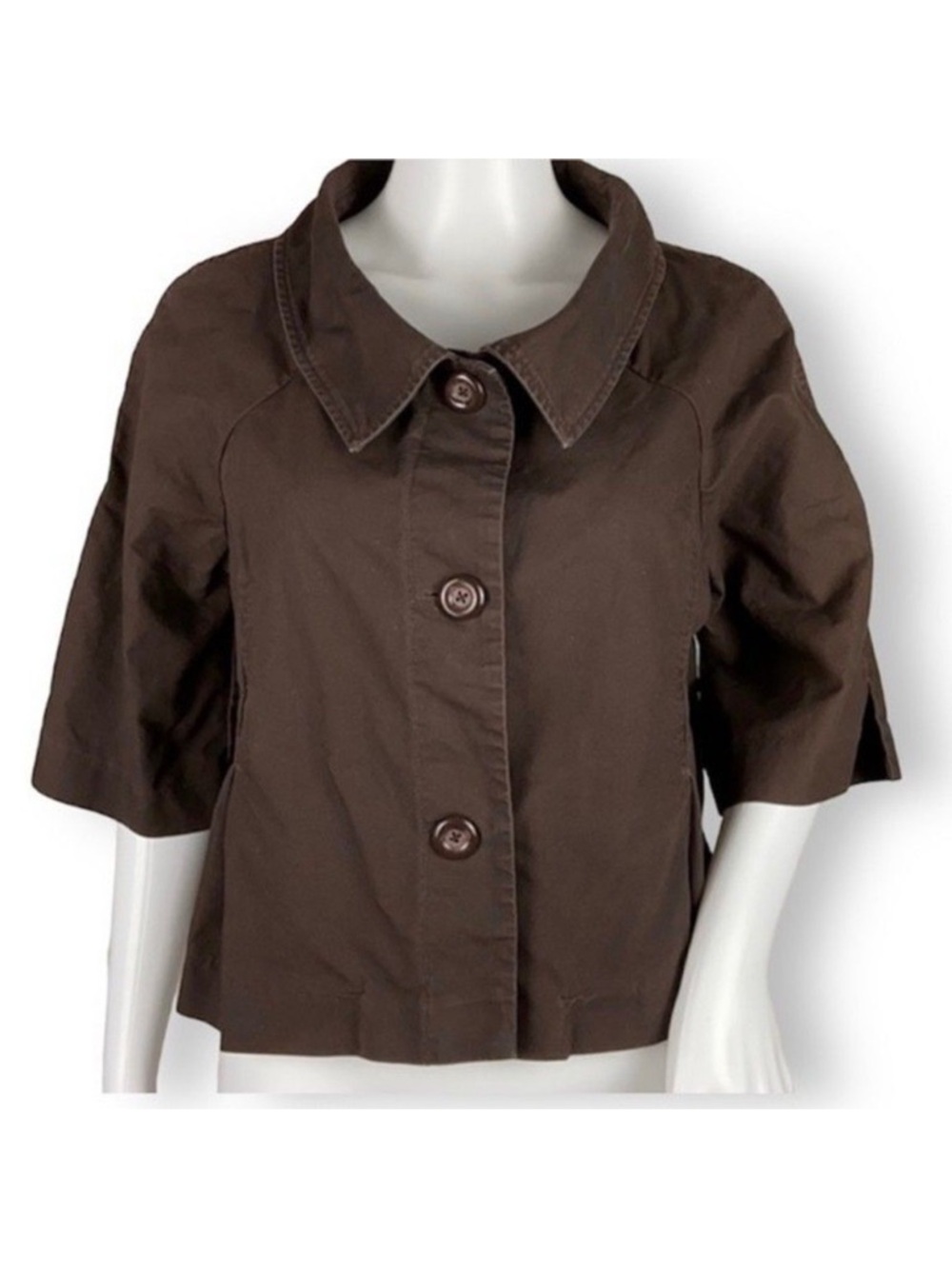 Tex by Max Azria Brown Cropped Blazer Jacket Size Medium